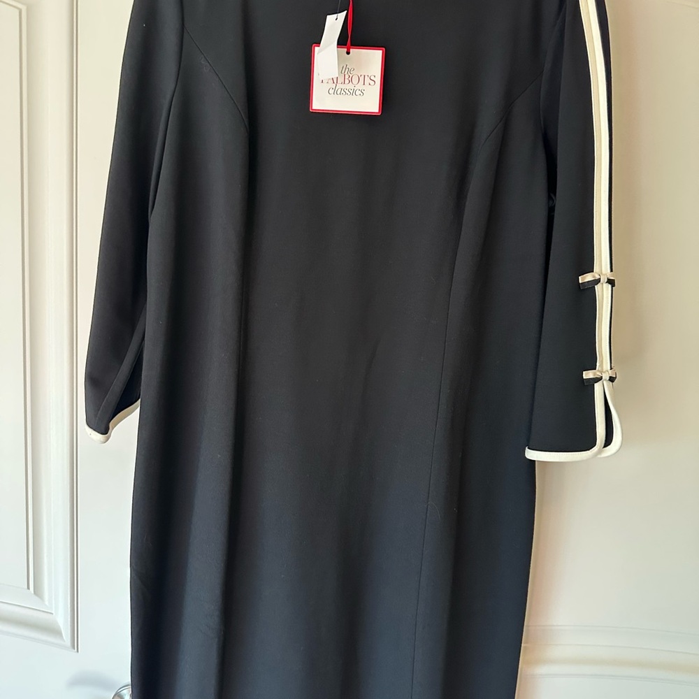 ⭐️NWT⭐️ Talbots Black Dress with White Accents